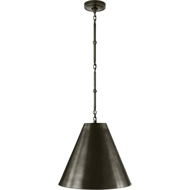 Modern Thomas O'Brien for Visual Comfort Signature Goodman Small Hanging Light in Bronze with Bronze Shade For Sale - Image 3 of 4