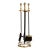Mid-Century French Louis XVI Style Brass and Iron Fireplace Tool Set For Sale