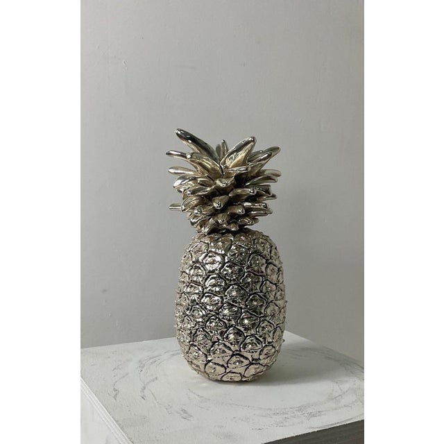 Large Italian Silver Laminated Pineapple, 1970s For Sale - Image 4 of 14