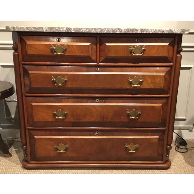 Antique Mahogany Five Drawer Chest Of Drawers Chairish