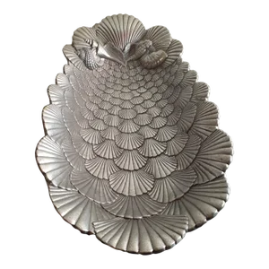 1994 Arthur Court Seashell Motif Aluminium Oval Bowl