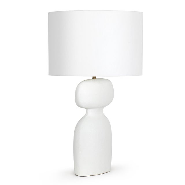 Contemporary Bardot Metal Table Lamp, White For Sale - Image 3 of 5