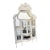 19th Century English Antique Ornate Carved White Display Cabinet With Curved Glass For Sale