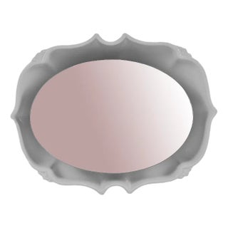 White Backlight Ceramic Mirror from Pan-Keramik, Germany, 1960s For Sale