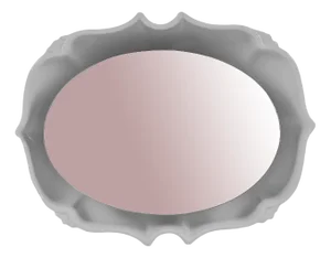 White Backlight Ceramic Mirror from Pan-Keramik, Germany, 1960s