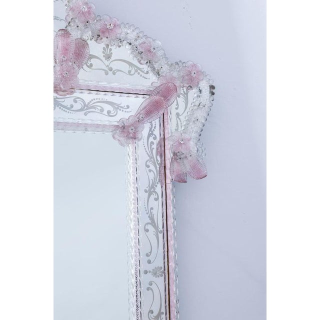 Glass Vintage Octagonal Venetian Murano Glass Mirror, 1960 For Sale - Image 7 of 12