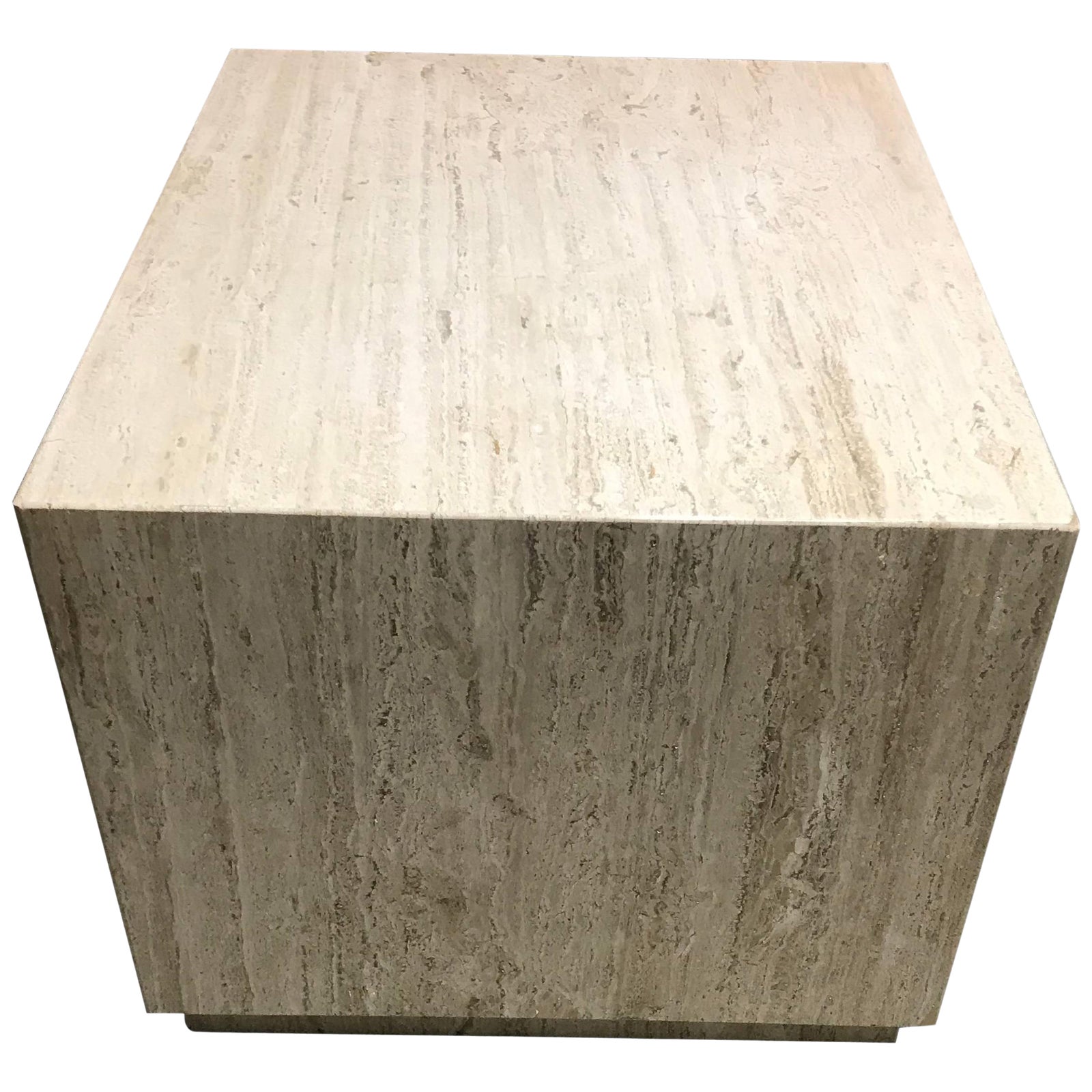 Travertine Coffee Table Large Cube | Chairish