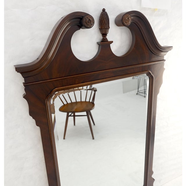 Wood Fine Flame Mahogany Chippendale Style Wall Mirror by Drexel MINT For Sale - Image 7 of 11