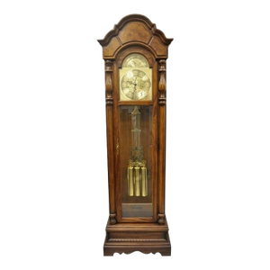 Vintage "The Walden Ridge" Ridgeway Standing Oak Tall Case Grandfather Clock