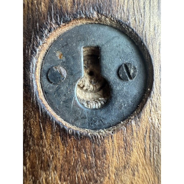 Brown Vintage Brutalist Hand-Carved Oak Wall Sconces with Brass and Wrought Iron, 1970s, Set of 2 For Sale - Image 8 of 10