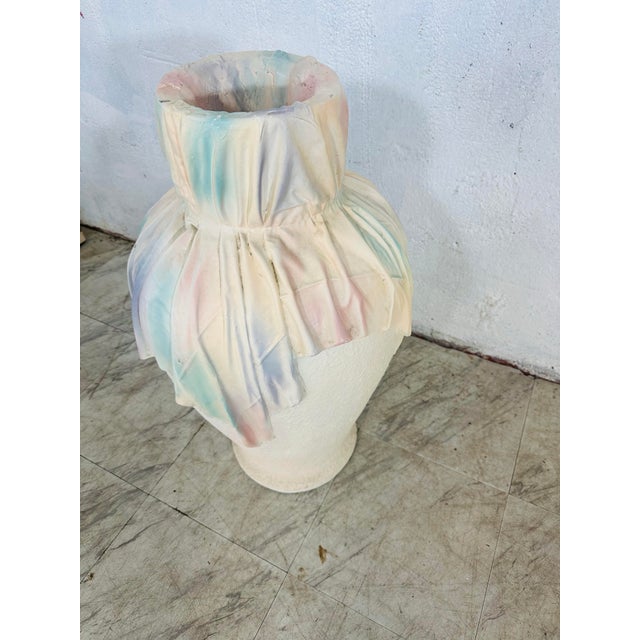 Paint Large Vintage Midcentury Modern Draped Vase For Sale - Image 7 of 8