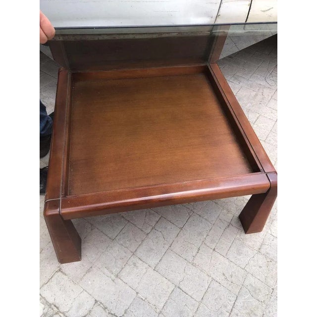 Brown Mid-Century Modern Square Coffee Table by Angelo Mangiarotti for Devo, Italy, 1970s For Sale - Image 8 of 10