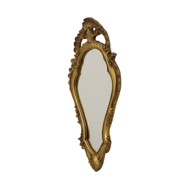French Baroque Gold-Leaf Gilded Mirror with Crest For Sale - Image 4 of 15