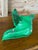 Vintage Sculptural Green Leaf Form Metal Centerpiece Bowl With Découpage Appliqué For Sale In Naples, FL - Image 6 of 12