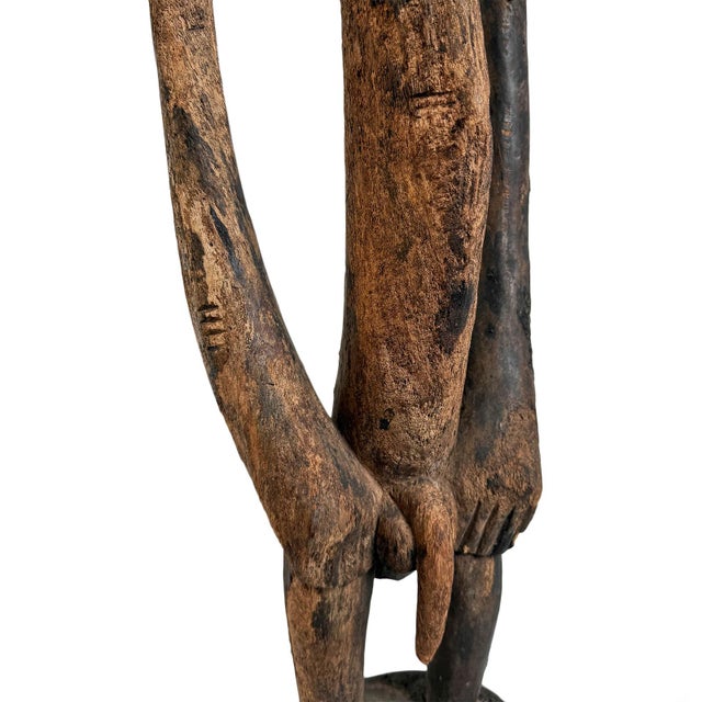 Brown Old Antique Mumuye Nigerian Male Figure Sculpture For Sale - Image 8 of 16