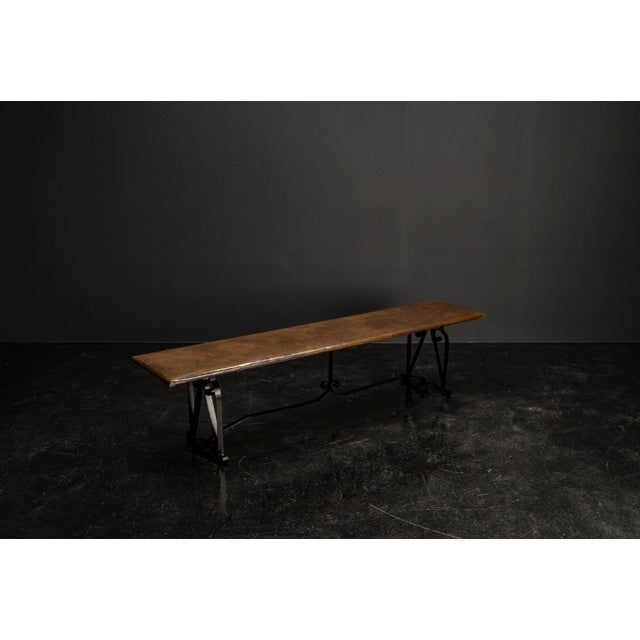 Metal Handcrafted Copper-Clad Bench, 1920s For Sale - Image 7 of 18