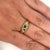 Natural Emerald 18k Gold Bezel Set and Floating Round Diamond Ring Size 6.25 For Sale - Image 4 of 6