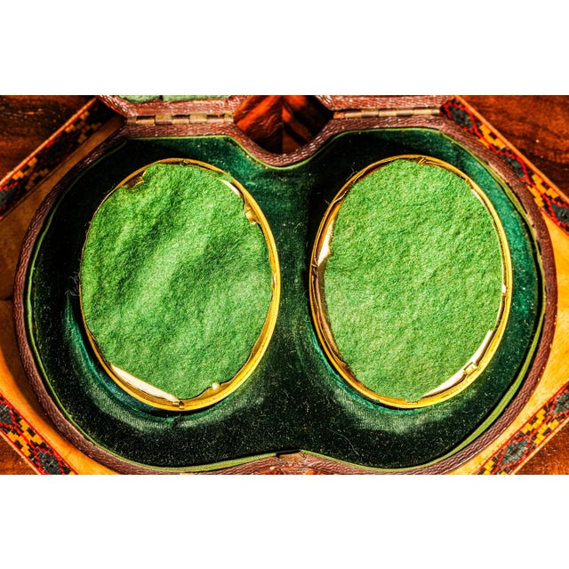 Exquisite Rare Pair Victorian Antique Portrait Miniature Paintings English Country Horse Equestrian Theme For Sale - Image 14 of 16