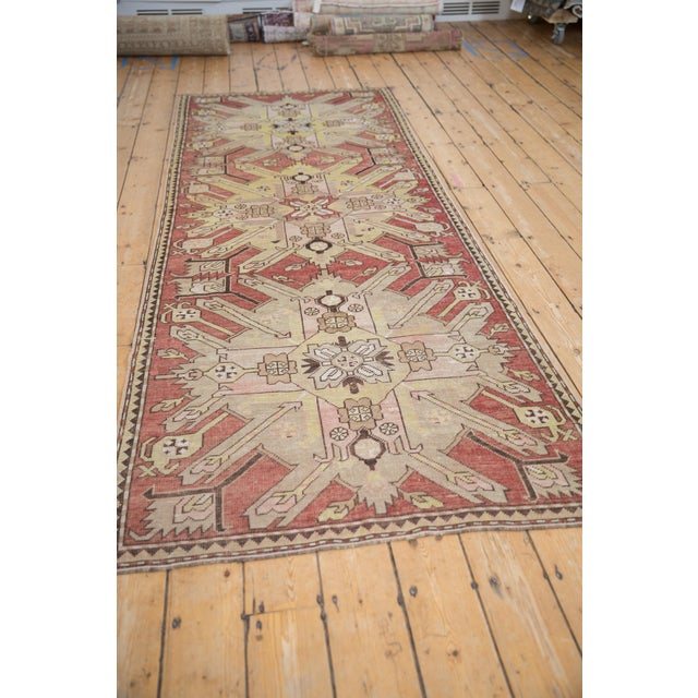 Old New House Antique Distressed Kazak Rug Runner - 3'7" X 9'2" For Sale - Image 4 of 12