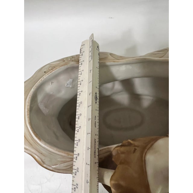 Early 20th CenturyM Czech Royal Dux Bohemian Carved Porcelain Woman Sculpture For Sale - Image 11 of 12