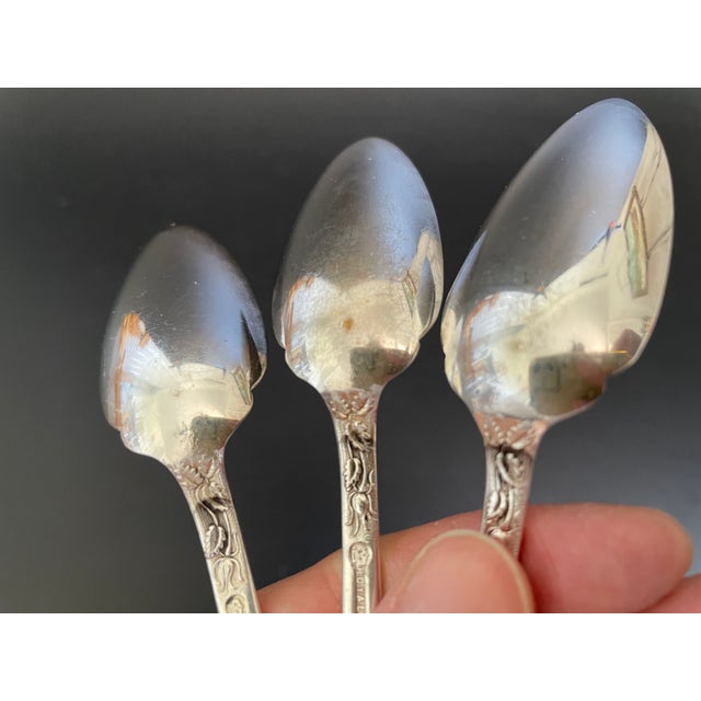 Metal Lot of 3 Royal Plate Co Rosalie 1905 Silverplate Fruit Orange Spoons For Sale - Image 7 of 8