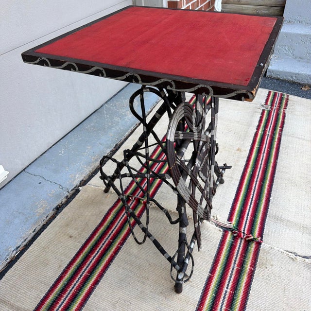 Antique Adirondack Bentwood Twig Side Table With Heart Motif, Circa 1920s For Sale - Image 4 of 18