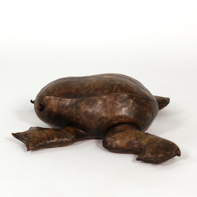 Leather Frog Footstool in the Manner of Dimitri Omersa For Sale - Image 9 of 9
