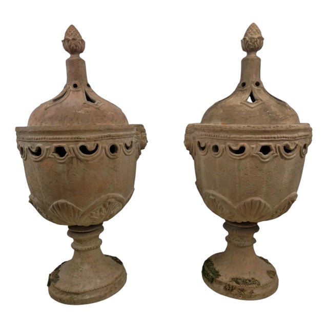 Italian Terracotta Orangerie Stoves, 1800s, Set of 2 For Sale