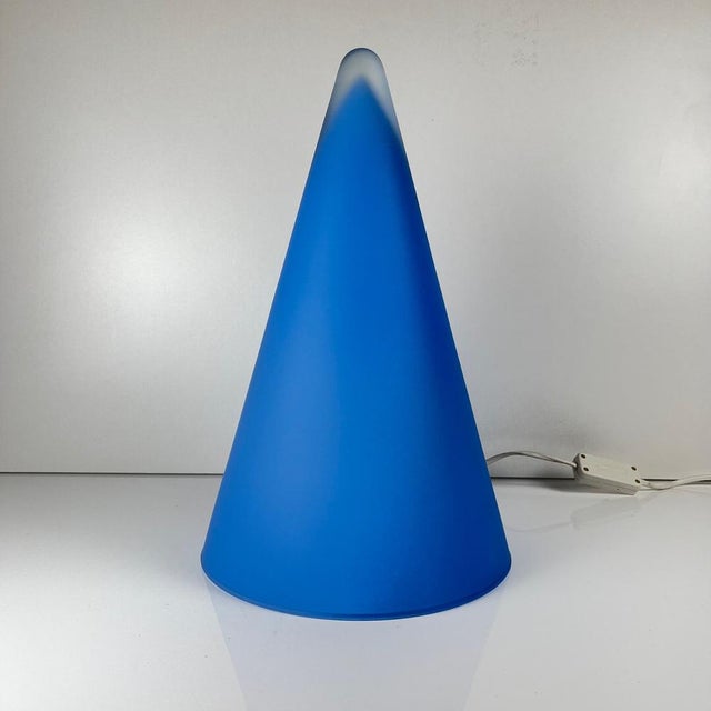 Contemporary Vintage Blue Teepee Table Lamp, 1980s For Sale - Image 3 of 10