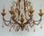 Mid-Century Modern Gilded Metal and Murano Glass Drop 6-Light Chandelier, 1950s For Sale - Image 3 of 18