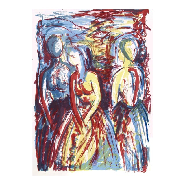 Barbara Wagner "Girls" Abstract Silkscreen Print For Sale