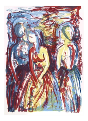 Barbara Wagner "Girls" Abstract Silkscreen Print