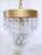 Hollywood Regency Vintage Mid-Century Brass Chandelier With Diamond Cut Crystals For Sale - Image 3 of 9