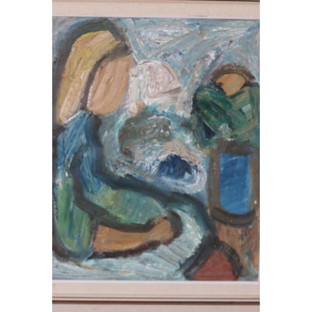 Original Swedish Oil on Canvas – “Morning Coffee” by Gösta Falck – Signed & Framed – 79 × 68 cm (31.1" × 26.8") A warm and...