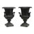 Pair of Petite Antique Cast Iron Garden Urns With Handles C1900 For Sale