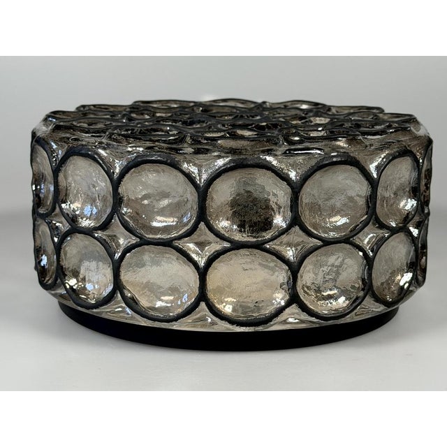 Vintage Ceiling Lamp in Glass and Metal from Glashütte Limburg, 1960s For Sale - Image 8 of 18