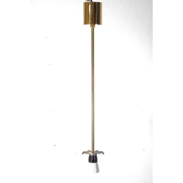 Space Age Opaline and Brass Pendant Light from Osvetlovaci Sklo V.M., Former Czechoslovakia, 1960s For Sale - Image 6 of 13