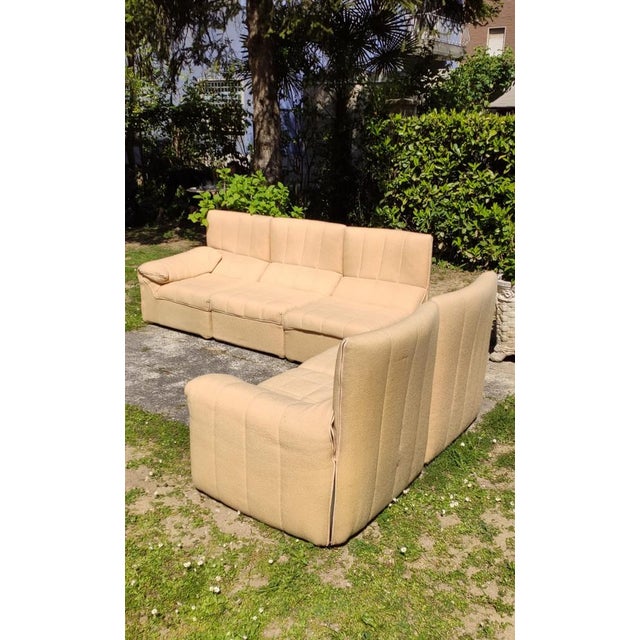 1970s Sofa Baia Mode with 5 Modules in Citterio and Nava Beige Fabric by Antonio Citterio for B&b, 1970s For Sale - Image 5 of 12