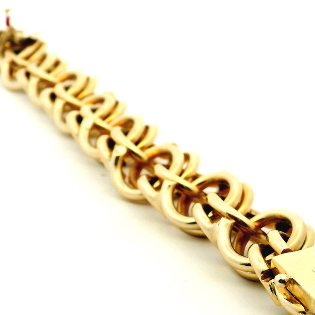 Vintage Italian 14k Gold Chunky Link Bracelet, 92 Grams For Sale - Image 9 of 16