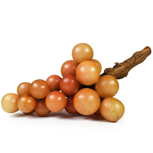 Mid 20th Century Italian Natural Alabaster Stone Grape Cluster With Natural Grape Vine For Sale - Image 11 of 11