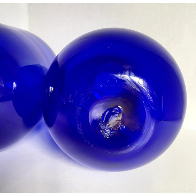 Mid 20th Century Hand-Blown Cobalt Blue Art Glass Vase For Sale In Los Angeles - Image 6 of 9