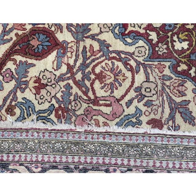 Ivory Antique Persian Tehran Rug 4’8" X 7’2” For Sale - Image 8 of 9