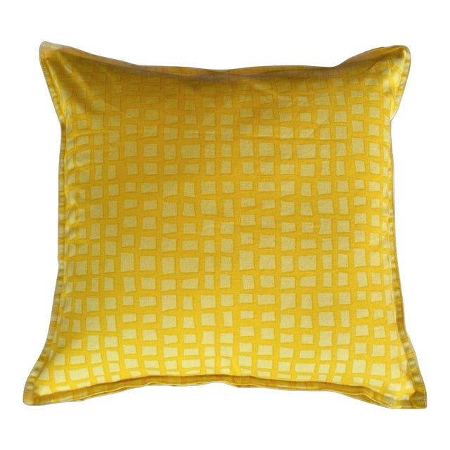 20 X 20 Hable Lemon Waffle Pillow on Canvas (Pair) For Sale