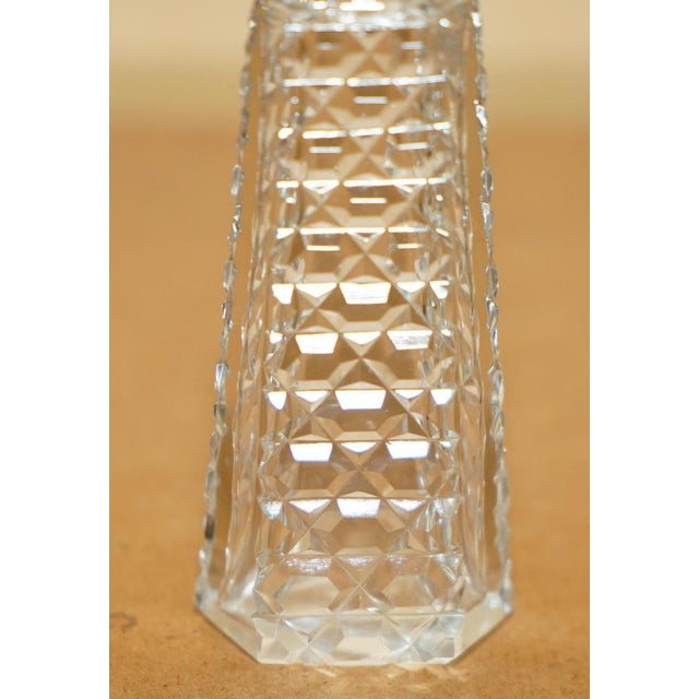 Glass Antique Cut Glass Crystal Collectable Dressing Table Perfume Bottle, 1920 For Sale - Image 7 of 14