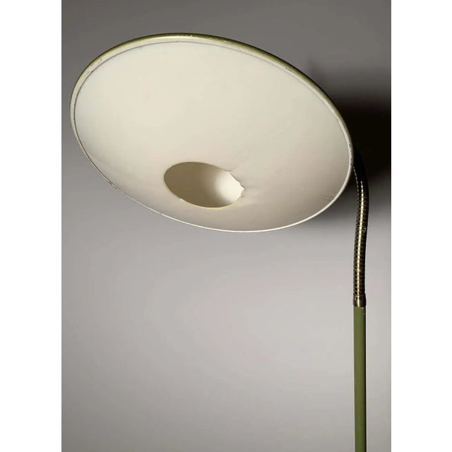 Metal Vintage Laurel Gooseneck Floor Lamp Model B- 683 in Olive For Sale - Image 7 of 13