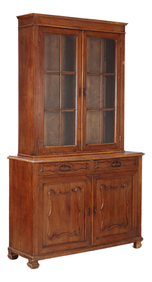 Antique Cupboard in Walnut Veneer, Italy, 20th Century
