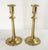 We are selling this nice pair of English Queen Anne brass candlesticks. These circa 1750 candlesticks have lobed petal...