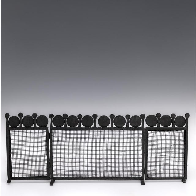 Metal Low Mid-Century Swedish Sculptural Iron Fire Screen Sparke Guard after Bertil Vallien, 1970s For Sale - Image 7 of 14