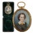 Antique Hand Painted French Portrait Miniature in Locket Style Frame, C. 1850 For Sale