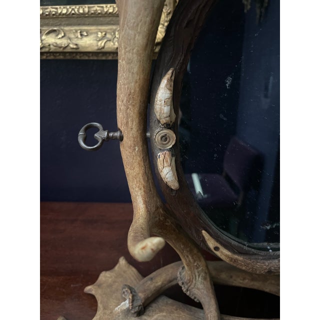 Early 20th Century Antler Vanity Mirror For Sale - Image 4 of 12